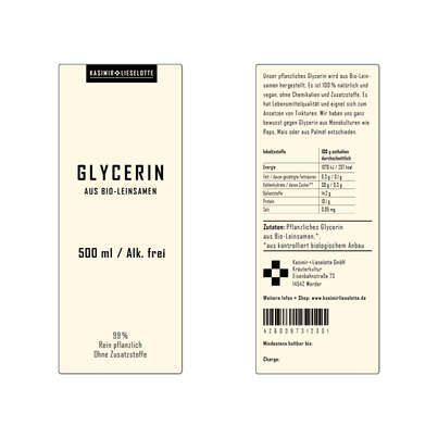 Kasimir + Lieselotte Pflanzliches Glycerin aus Bio- Leinsamen, A-Nr.: 5426620 - 02