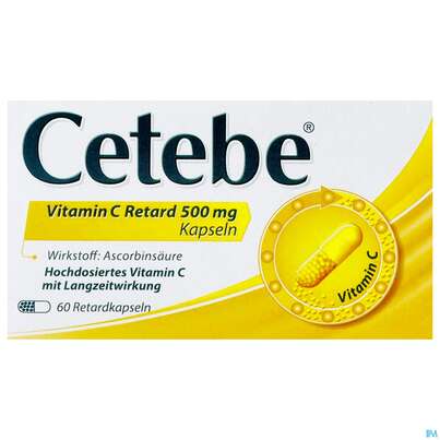 CETEBE VIT C RET KPS 500MG 60ST, A-Nr.: 1334022 - 01